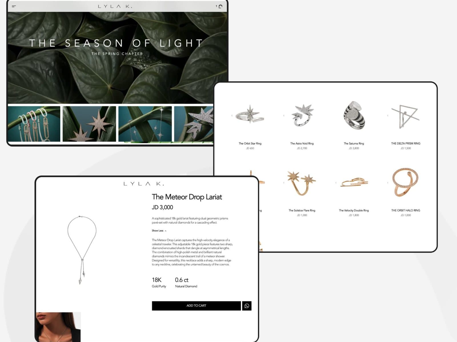 Lyla K.: Luxury jewellery e-commerce for Amman and Dubai