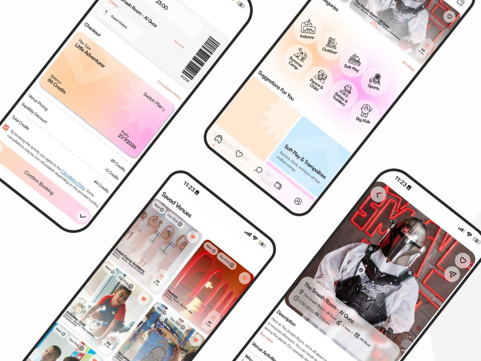 Squibbly: Kids' activity subscription app, venue dashboard and admin