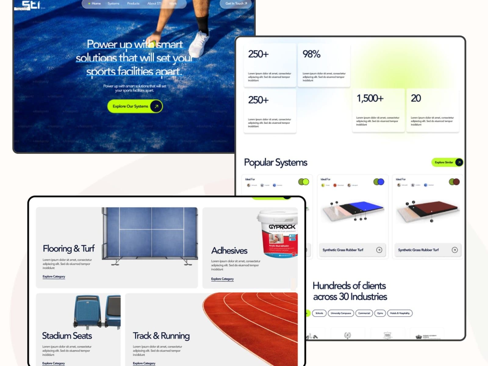 STI Sports Infrastructure: Website for a sports infrastructure company